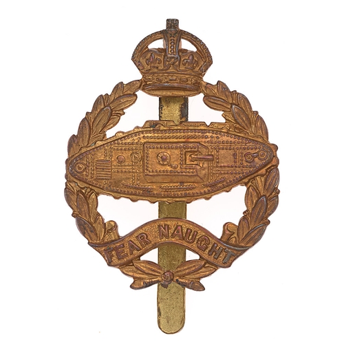 128 - Royal Tank Corps Band 1924 reverse tank beret badge.  Good scarce die-stamped brass crowned laurel s... 