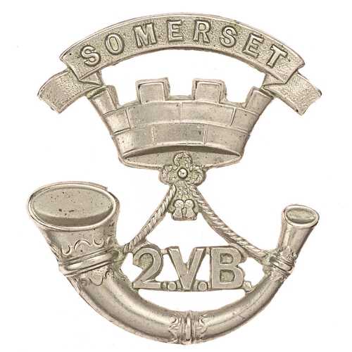 131 - 2nd (Taunton) VB Somerset Light Infantry cap badge c. 1896-1908.  Good scarce die-stamped white meta... 