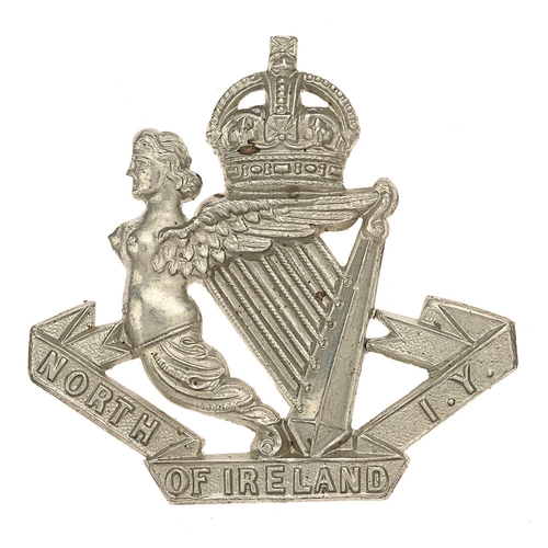 141 - North of Ireland Imperial Yeomanry Edwardian Irish cap badge c. 1902-08.  Good scarce die-stamped wh... 