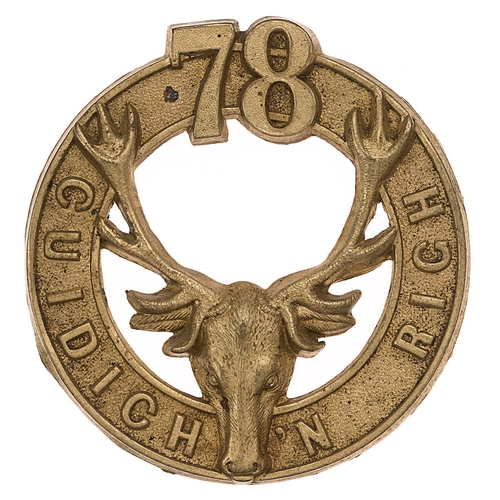 151 - 78th Pictou Highlanders Canadian Militia post 1910 glengarry badge.  Good die-stamped brass circlet ... 