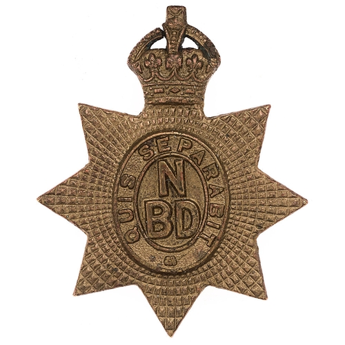 152 - New Brunswick Dragoons Canadian pre 1933 brass cap badge c. 1911.  Good scarce die-stamped brass cro... 