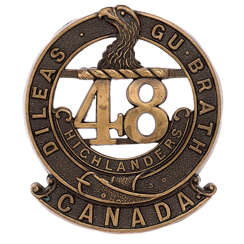 155 - 15th (48th Toronto Highlanders) Battalion CEF  WW1 Canadian glengarry badge.   Good scarce large die... 