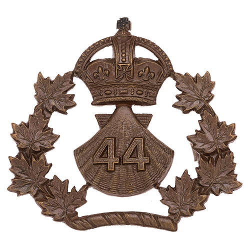 156 - 44th Lincoln & Welland Regiment Canadian OSD cap badge c. 1902-20.  Good scarce die-cast bronze crow... 