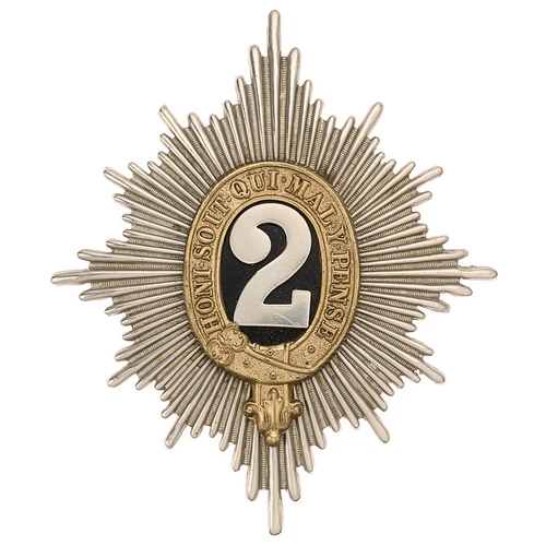 21 - 2nd Dragoon Guards (Queen's Bays)  helmet plate badge c. 1871-1914.  A good die-stamped example. Whi... 