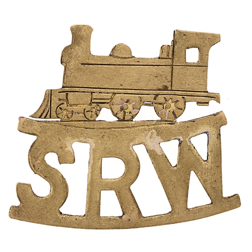 220 - Salt River Works South African Boer War sheet brass slouch hat badge.  Good scarce railway engine / ... 