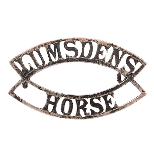 239 - Lumsden's Horse South African Boer War Officer's slouch hat badge / title.  Good rare unmarked India... 