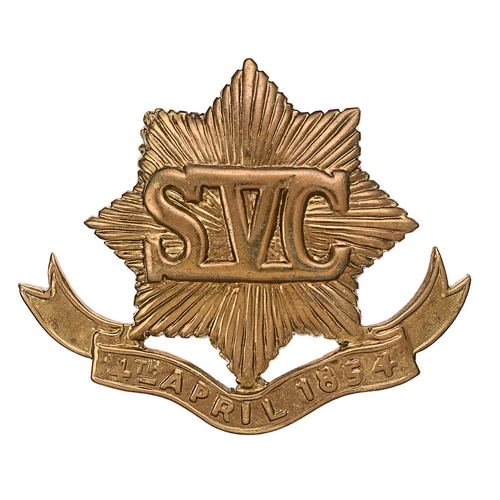 263 - China. Shanghai Volunteer Corps cap badge.  Good scarce locally made pressed brass eight pointed sta... 