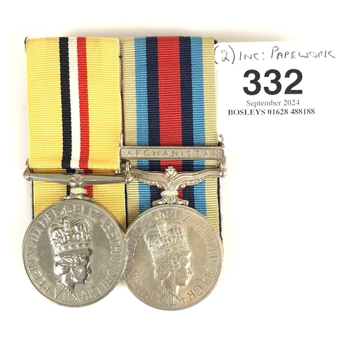 332 - Royal Scots Gulf & Afghanistan Pair of Campaign Medals.  Awarded to 25199553 Lance Corporal  Calum A... 