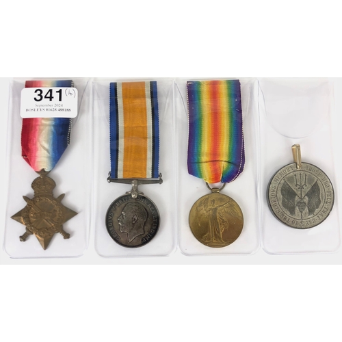 341 - Royal Navy HMS Invincible Battle of Jutland Casualty  Group of Three Medals.  Awarded to SS102904 G ... 