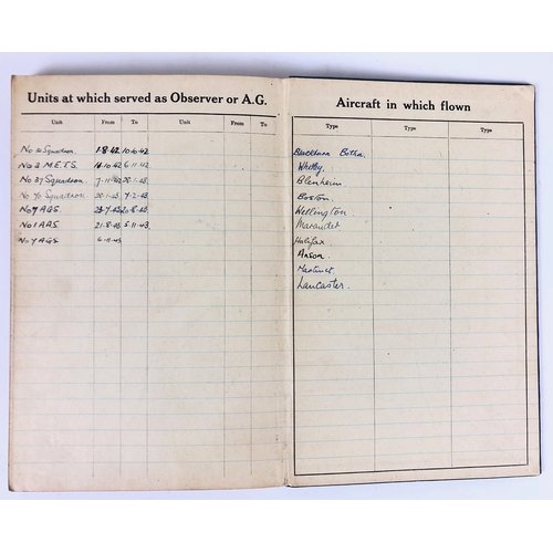 344 - WW2 RAF North Africa Campaign Air Gunner's Medals & Logbook.  Recording the RAF career of flying Off... 