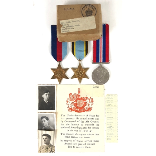 345 - WW2 RAF Bomber Command 1942 15 Squadron Casualty Aircrew Europe Star Medal Group  Awarded to Pilot O... 