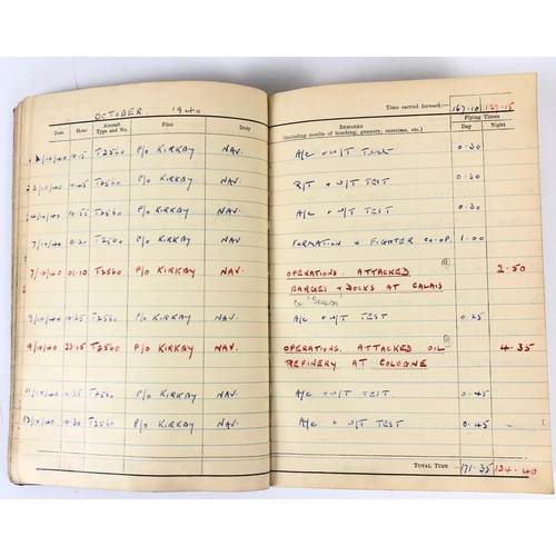 347 - WW2 RAF 1940 Navigator's Bomber Command Medals and Logbook.  A scarce early WW2 Navigator's group at... 