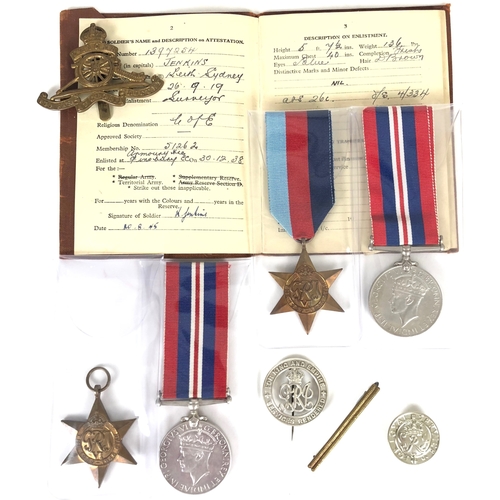 353 - WW2 Royal Artillery (East Riding Yeo) BEF 1940 POW Attributed Medal Group 1939/45 Star, War Medal, S... 