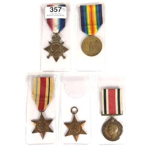 357 - British Campaign Medals etc.  1914/15 Star 3361 PTE J W TOWNSEND 11TH LOND R (Finsbury Rifles)... Vi... 