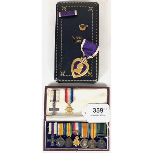 359 - WW1 Miniature MC Medal Group.  Military Cross, British War Medal, Victory Medal. Mounted as worn.
19... 