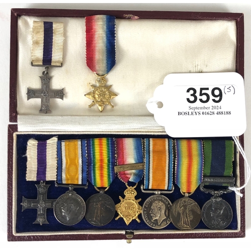 359 - WW1 Miniature MC Medal Group.  Military Cross, British War Medal, Victory Medal. Mounted as worn.
19... 