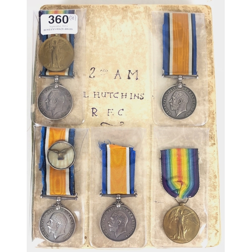 360 - WW1 RFC, RNAS, RAF Medals.  British War Medal, Victory Medal 141614 PTE 2 J W RICHARDS RAF
British W... 