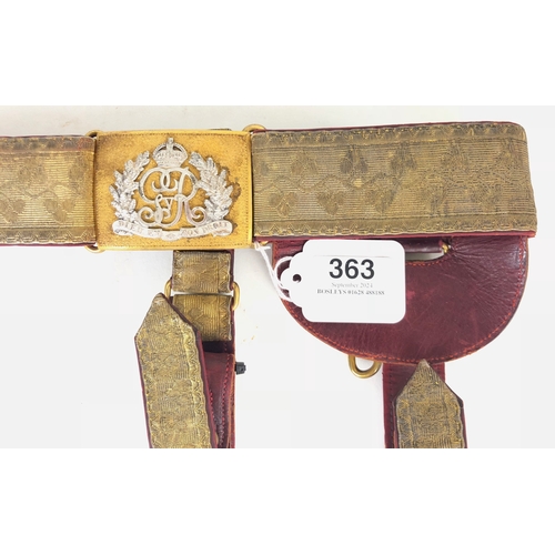 363 - Irish Cavalry Pattern Officer's Belt Dublin Ireland Tailor.  This example was tailored by A & F Thom... 