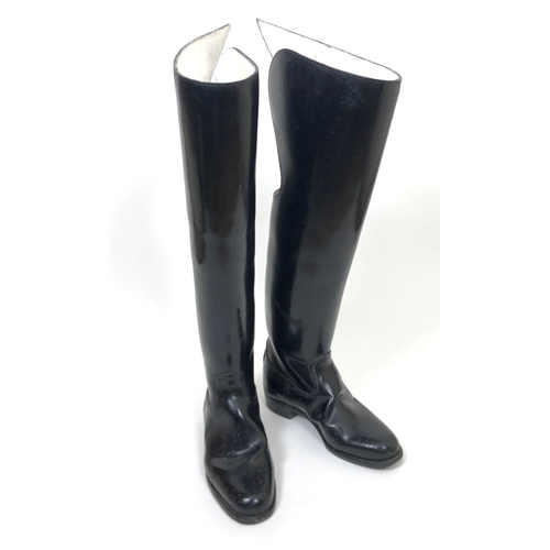 364 - Household Cavalry Trooper’s Jack Boots  A good pair of black polished leather with issue stamps. App... 