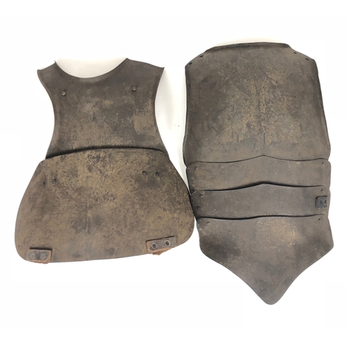 387 - U.S. Army WW1 experimental trench armour c. 1918.  Good rare example comprising back plate complete ... 