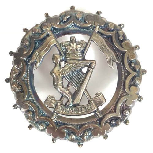 397 - 5th Royal Irish Lancers Victorian Boer War 1900 HM silver brooch.  A fine hollow silver example by F... 