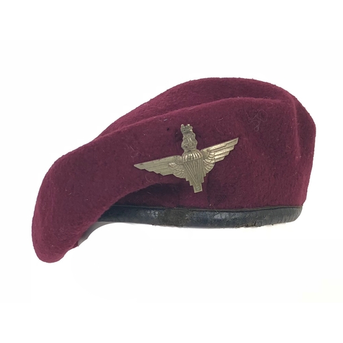 404 - WW2 Pattern Parachute Red Beret by British Beret Basque Ltd   This example is complete with cap badg... 