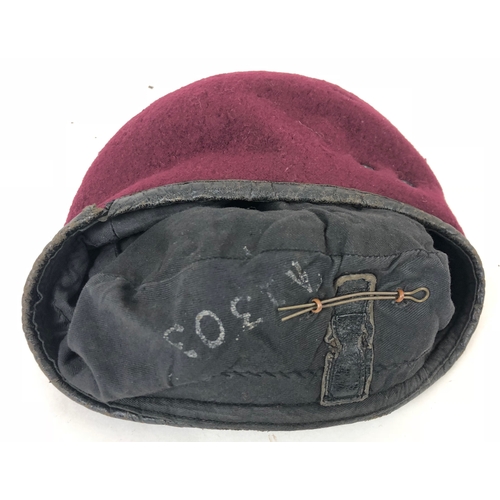 404 - WW2 Pattern Parachute Red Beret by British Beret Basque Ltd   This example is complete with cap badg... 