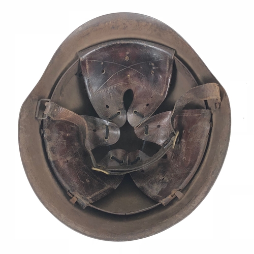 405 - WW2 Italian Army Combat Helmet.  A good example with stencilled regimental badge to the front. Compl... 