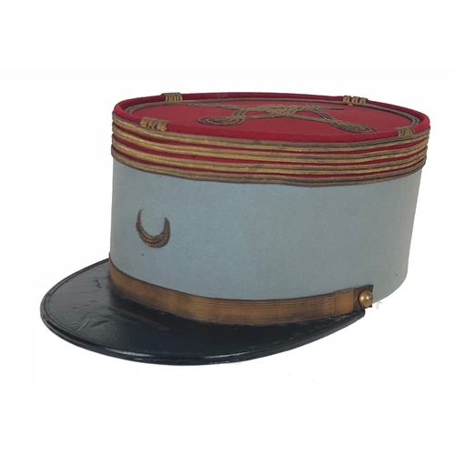 408 - French North African unit senior Officer's kepi  Good scarce stiffened body of post-WW1 style, pale ... 