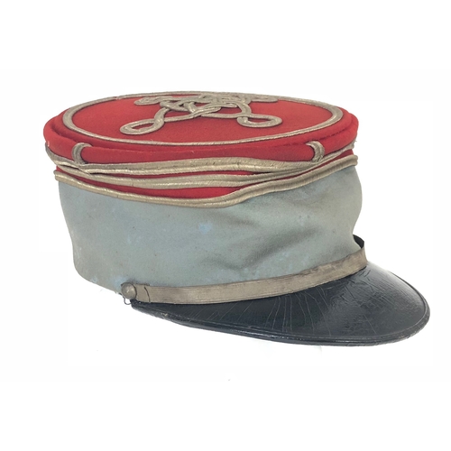 409 - French Officer's kepi of the Great War era.  Good scarce example with little stiffening except the t... 