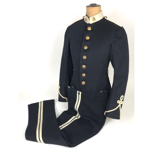 422 - Army Service Corps issue dress uniform.  Dark blue woollen cloth with white facings to the cuff lace... 