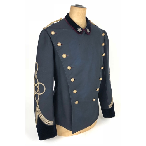 433 - Italian Military Engineer's Full Dress tunic.  Good scarce double-breasted example of black twill cl... 