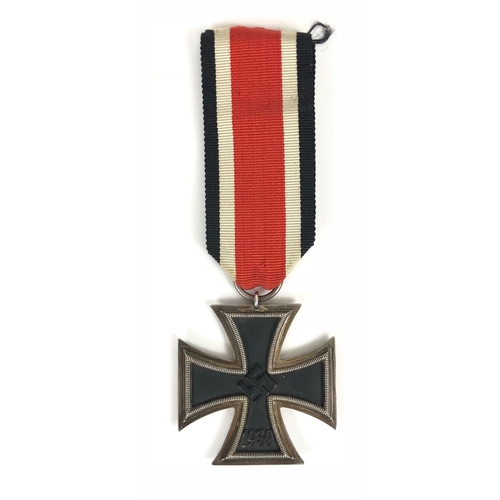 462 - German Third Reich 1939 Iron Cross 2nd Class.  Good unmarked example on ribbon with silvered frame a... 