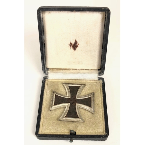 465 - German Third Reich cased 1939 Iron Cross 1st Class by C.F. Zimmermann, Pforzheim.  Good example with... 