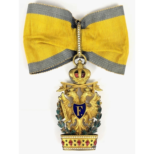 475 - Imperial Austrian Order of the Iron Crown, Knight's 2nd Class neck badge.  Good scarce gilt and enam... 