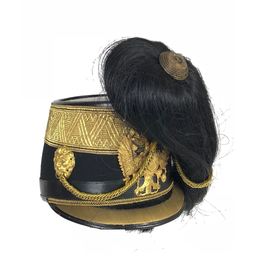 483 - Imperial Austrian Artillery Officer's Shako c. 1890-1914.  Good scarce black cloth with wide gold Au... 