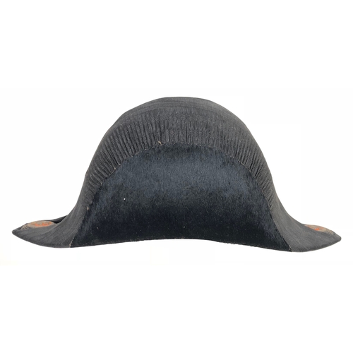 484 - Austrian senior railway official's cocked hat.  Good scarce example of black silk with wide black wa... 