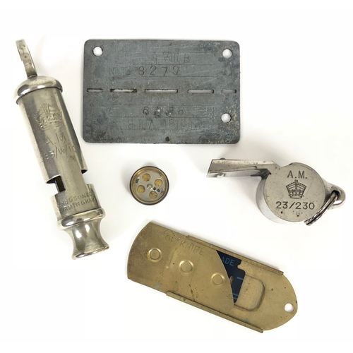 506 - WW2 RAF Escape & Evasion Aids etc.  Miniature Escape Compass ... British US Visor Knife, which could... 