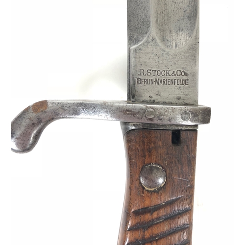 535 - WW1 Imperial German Model 1898/05 Butcher Bayonet.   A good example, single edged blade widening to ... 