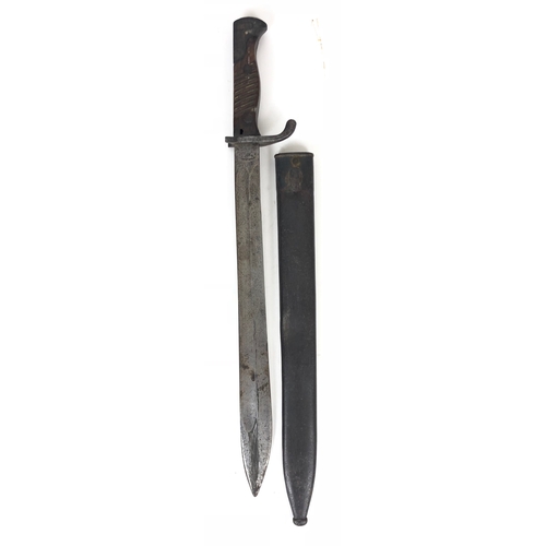 537 - WW1 Imperial German Model 1898/05 Butcher Bayonet. Early Type Example. Single edged blade widening t... 