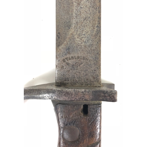 537 - WW1 Imperial German Model 1898/05 Butcher Bayonet. Early Type Example. Single edged blade widening t... 