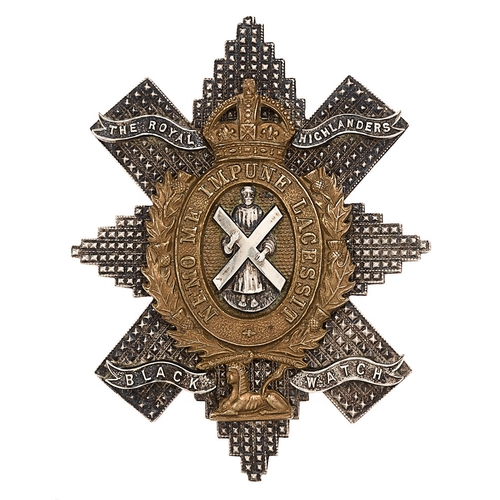 59 - Black Watch (Royal Highlanders) Scottish Officer glengarry badge c. 1901-36.  Good scarce die-cast s... 