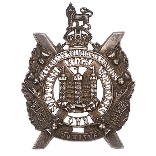 60 - King's Own Scottish Borderers Officer's glengarry badge c. 1901-25.  Fine quality die-stamped unmark... 