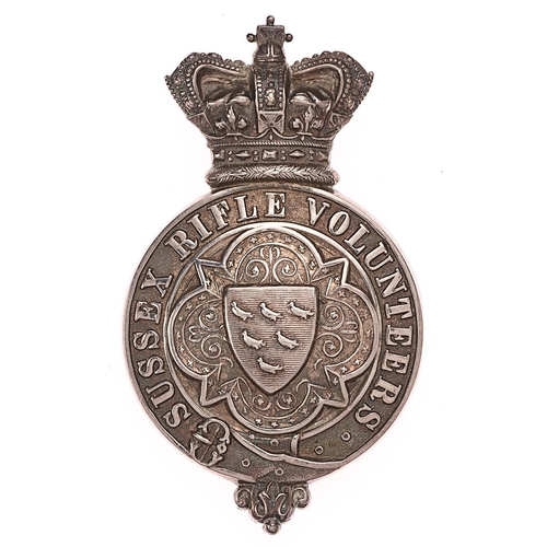 66 - 18th (Henfield) Sussex Rifle Volunteers Officer's glengarry badge c. 1866.  A good scarce die-stampe... 