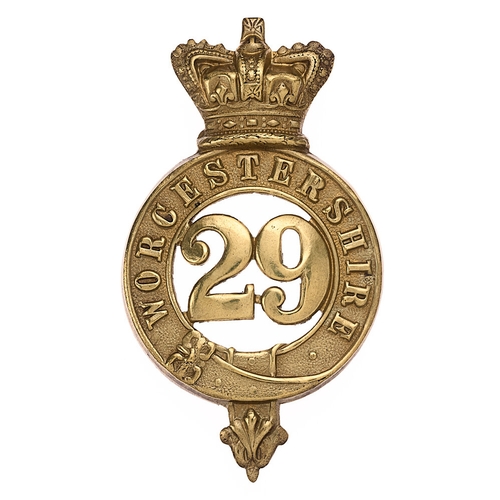 75 - 29th (Worcestershire) Regiment of Foot Victorian glengarry badge c. 1874-1881.  Good scarce die-stam... 