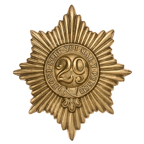 76 - 29th (Worcestershire) Regiment of Foot Victorian glengarry badge c. 1874-81.  Good scarce die-stampe... 