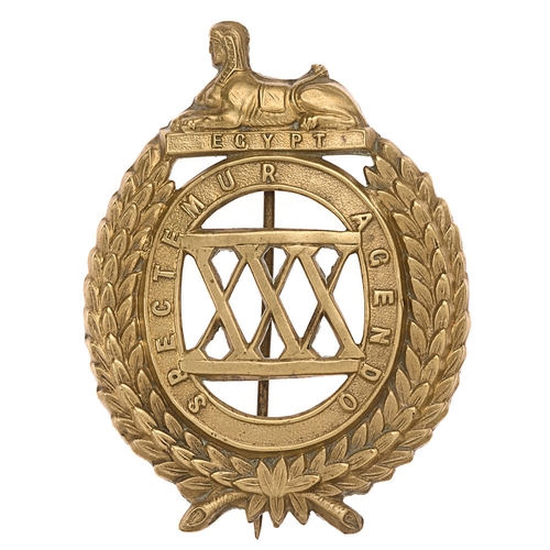 78 - 30th (Cambridgeshire) Regiment of Foot Victorian glengarry badge or pagri c. 1874-81.  Good die-stam... 