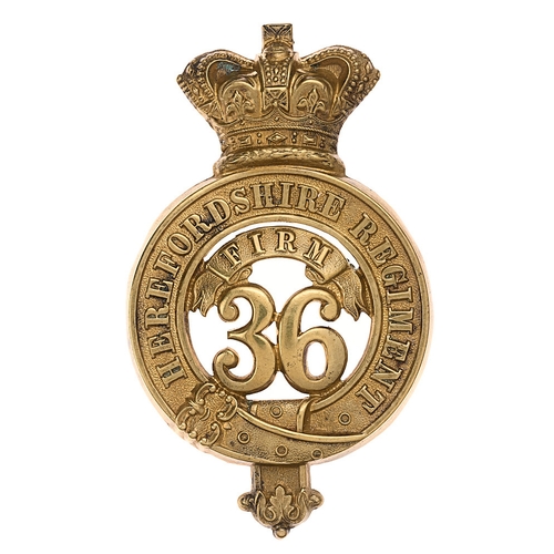 82 - 36th (Herefordshire) Regiment of Foot, Victorian glengarry badge c. 1876-1881.  Good scarce die-stam... 