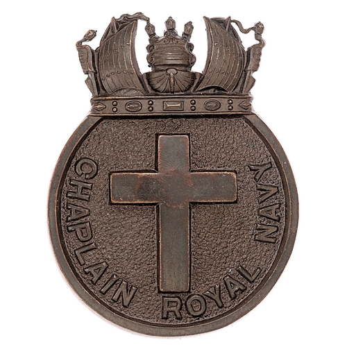 91 - Royal Naval Division RND WW1 Chaplain's badge c. 1918.  A good scarce die-stamped bronzed seeded cir... 