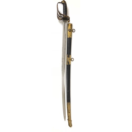 521 - 1846 Pattern Infantry Sword by Wilkinson of London c. 1865. A good example with single-edged straigh... 